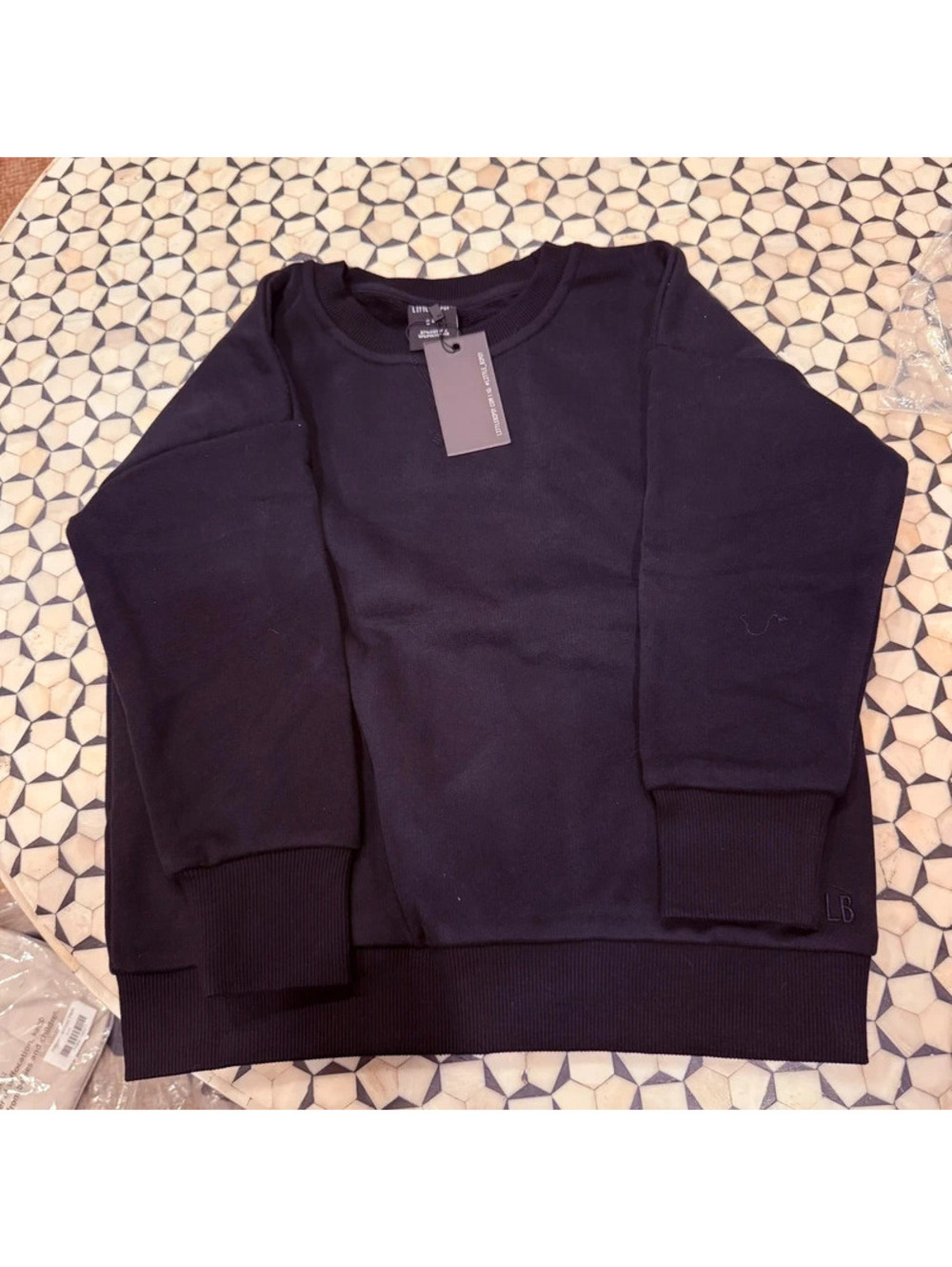 Little bipsy elevated black crew neck sweat shirt